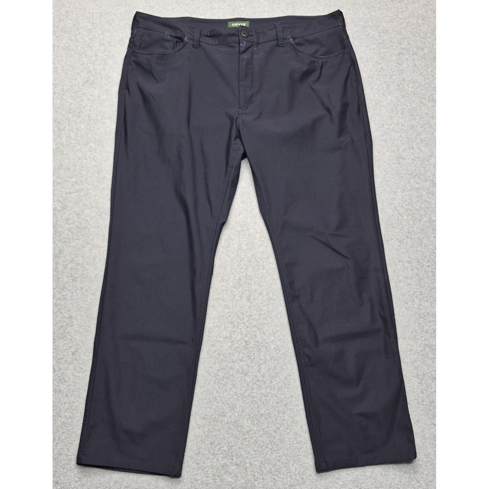 Orvis Pants Mens 40x30 Charcoal Grey Tech 25YF Flat Front Golf Travel Polyester